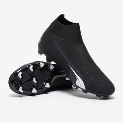 Sepatu Bola Puma Ultra Match+ Laceless FG/AG Puma Black Puma White 10724302