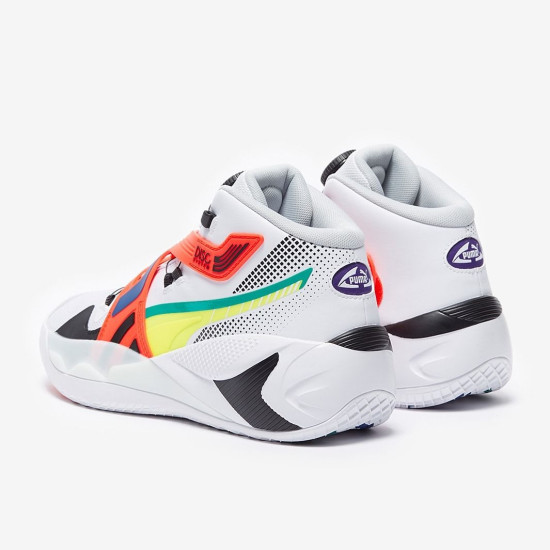 Sepatu Basket Puma Disc Rebirth Puma White Yellow Alert 193934-01