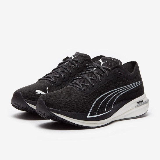 Sepatu Lari Puma Deviate Nitro Puma Black Puma Silver 194449-02 Sepatu Lari Puma Deviate Nitro Puma Black Puma Silver 194449-02