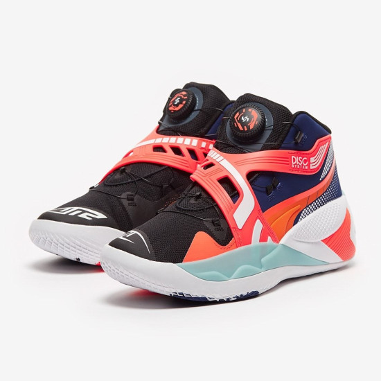 Sepatu Basket Puma Disc Rebirth Elektro Blue Fiery Coral 194812-03