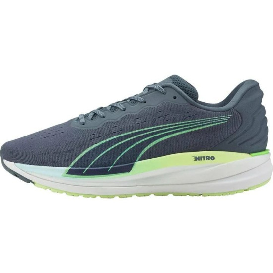 Sepatu Lari Puma Magnify Nitro Dark Slate Nitro Blue Fizzy Lime 195170 07-7