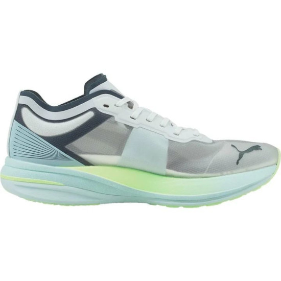 Sepatu Lari Puma Deviate Nitro Elite Racer Puma White Dark Slate Fizzy Light 195204 03-6