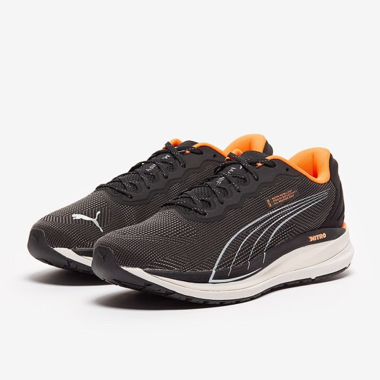 Sepatu Lari Puma Magnify Nitro WTR Puma Black Orange Glow 195306-01