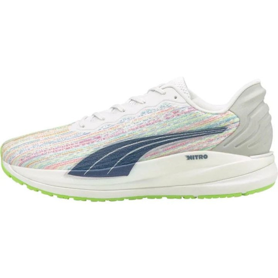 Sepatu Lari Puma Magnify Nitro SP White Sunblaze Green Glare 195417 01-7.5