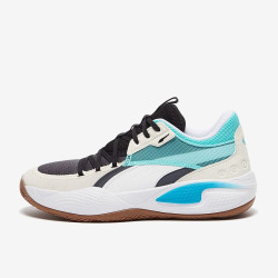 Sepatu Basket Puma Court Rider Summer Days Ebony Elektro Aqua 195662-01