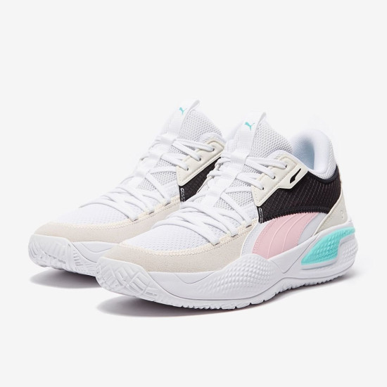 Sepatu Basket Puma Court Rider Summer Days White Pink Lady 195662-02