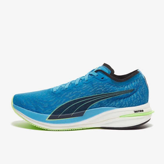 Sepatu Lari Puma Deviate Nitro Wildwash Ocean Dive Fizzy Lime 376223-01