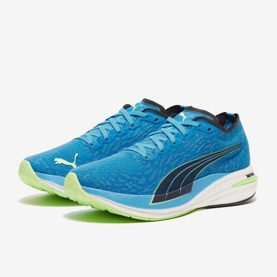 Sepatu Lari Puma Deviate Nitro Wildwash Ocean Dive Fizzy Lime 376223-01