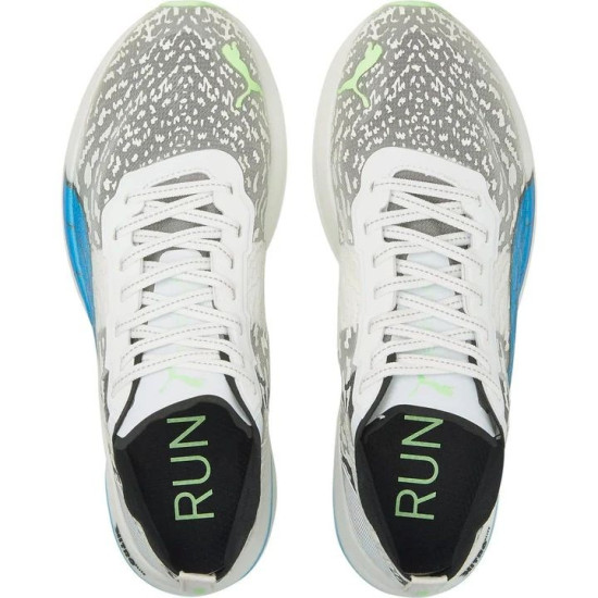 Sepatu Lari Puma Deviate Nitro Elite Racer Puma White Ocean Dive Fizzy Lime 376538 01-6