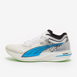 Sepatu Lari Puma Deviate Nitro Elite Racer Wildwash Puma White Ocean Dive Fizzy Lime 376538-01