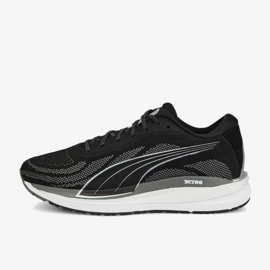 Sepatu Lari Puma Magnify Nitro Knit Puma Black Castlerock Puma White 376907-01