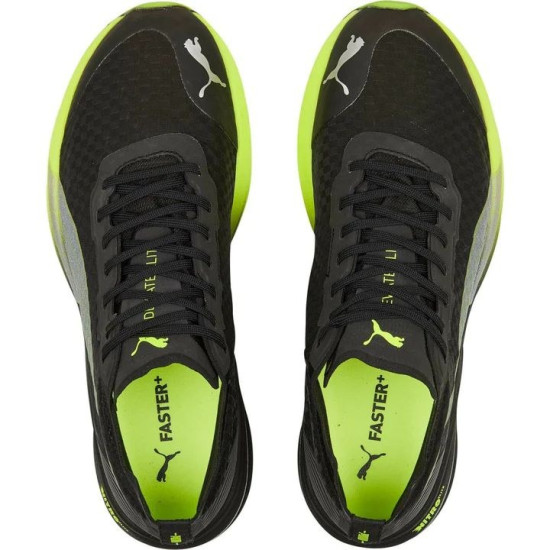 Sepatu Lari Puma Deviate Nitro Elite Carbon Puma Black Lime Squeeze Asphalt 377090 01-6