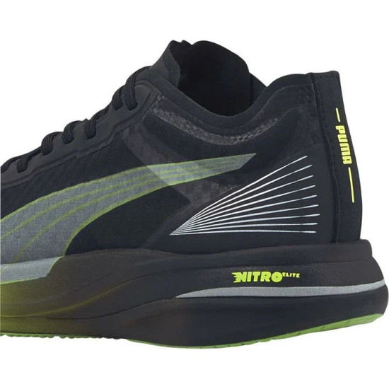 Sepatu Lari Puma Deviate Nitro Elite Carbon Puma Black Lime Squeeze Asphalt 377090 01-6