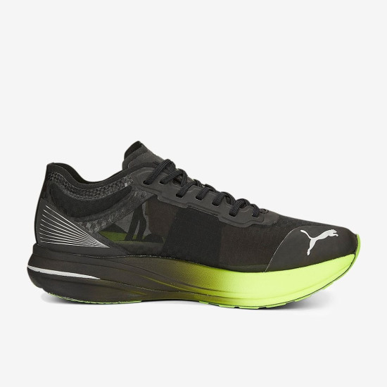 Sepatu Lari Puma Deviate Nitro Elite Carbon Puma Black Lime Squeeze Asphalt 377090-01