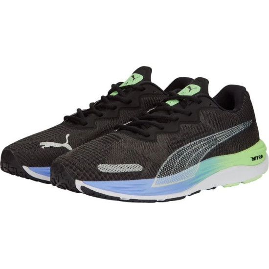 Sepatu Lari Puma Velocity Nitro 2 Fade Puma Black Elektro Purple Puma Silver 378526 01-7