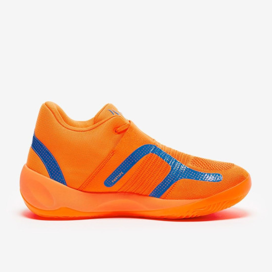 Sepatu Basket Puma Neymar Jr x Puma Rise Nitro Ultra Orange Blue Glimmer Puma White 378947-01