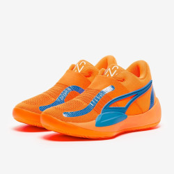 Sepatu Basket Puma Neymar Jr x Puma Rise Nitro Ultra Orange Blue Glimmer Puma White 378947-01