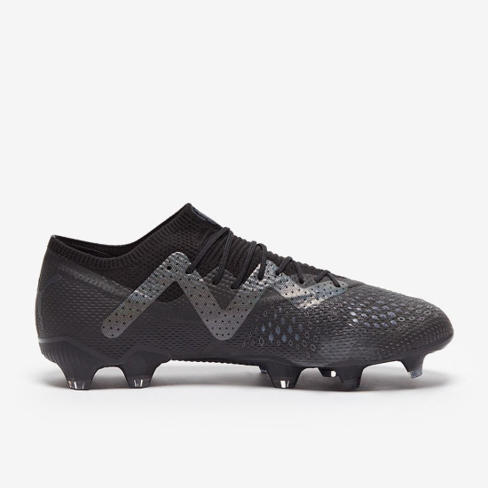 Sepatu Bola Puma Future Ultimate Low FG/AG Black Silver 10735902