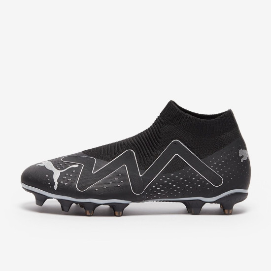 Sepatu Bola Puma Future Match+ Laceless FG/AG Black Silver 10736602