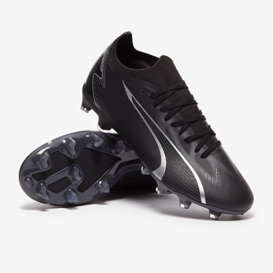 Sepatu Bola Puma Ultra Match FG/AG Black Asphalt 10734702