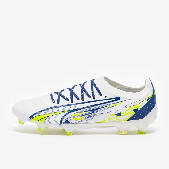 Sepatu Bola Puma Ultra Ultimate X Pulisic FG/AG Puma White Lime Smash  10740801