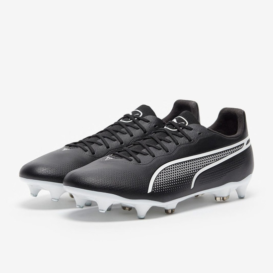 Sepatu Bola Puma King Pro MxSG Black White 10747501