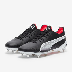 Sepatu Bola Puma King Ultimate MxSG Black White Fire Orchid 10756201