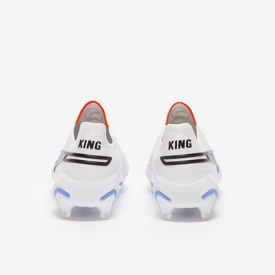 Sepatu Bola Puma Womens King  Ultimate FG/AG Puma White Black Blue 10726201