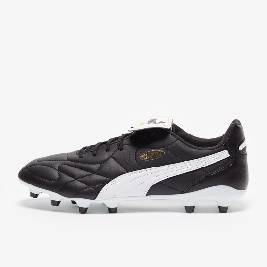 Sepatu Bola Puma King Top FG/AG Black White Gold 10734801