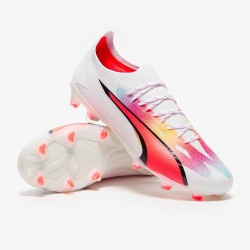 Sepatu Bola Puma ultra Ultimate FG/AG Puma White Fire Orchid 10731101