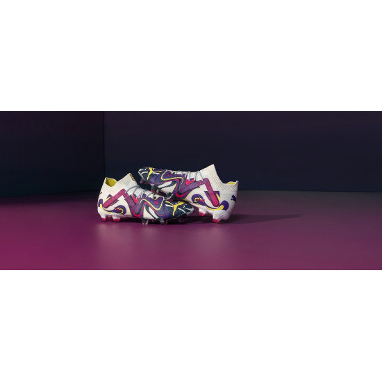 Sepatu Bola Puma Future Ultimate Creativity FG/AG Puma White Violet Yellow 10732301