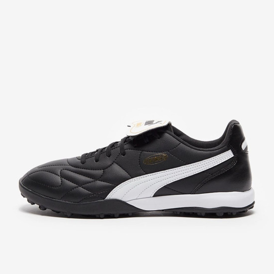 Sepatu Futsal Puma King Top TT Black White Gold 10741701