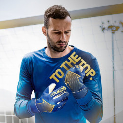 Sarung Tangan Kiper Reusch Arrow Gold X Blue Gold 52709084026