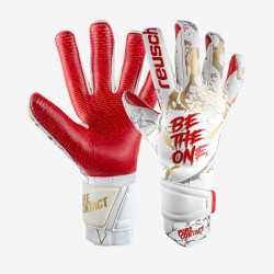 Sarung Tangan Kiper Reusch Pure Contact Gold X GluePrint White Gold Fiery Red 5370075-1011