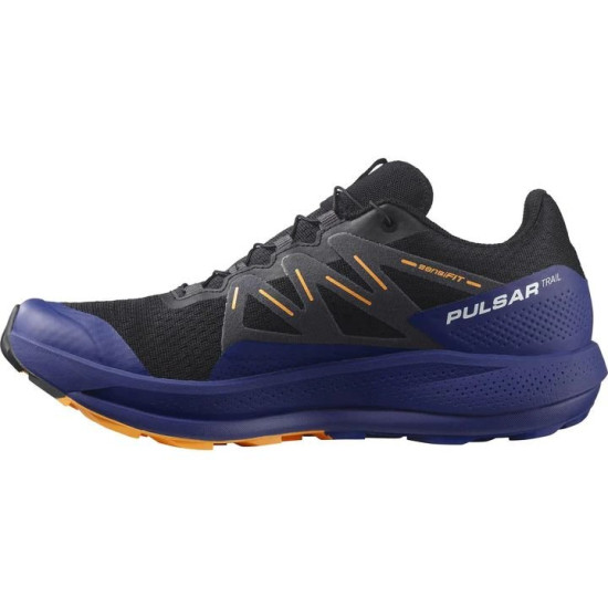 Sepatu Lari Salomon Pulsar Trail Black Clematis Blue Blazing Orange L41603200-9.5