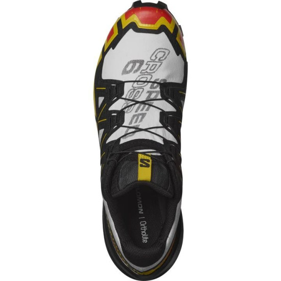 Sepatu Lari Salomon Speedcross 6 Trail White Black  Empire Yellow L41737800-7