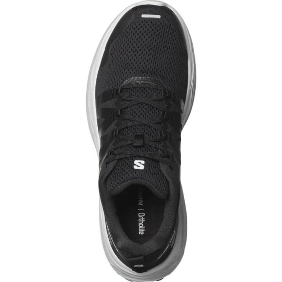 Sepatu Lari Salomon Glide Max Black White Lunar Rock L41764300-7