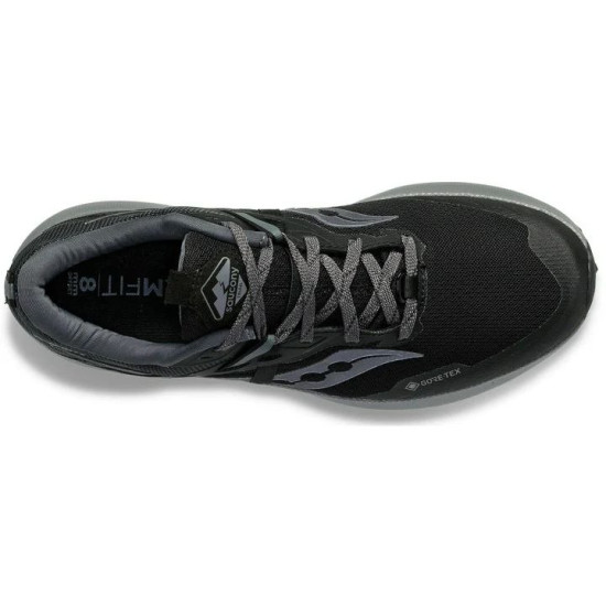 Sepatu Lari Saucony Ride 15 TR GTX Trail Black Charcoal S20799-10-7 Sepatu Lari Saucony Ride 15 TR GTX Trail Black Charcoal S20799-10-7