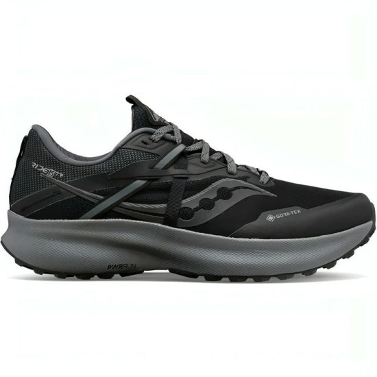 Sepatu Lari Saucony Ride 15 TR GTX Trail Black Charcoal S20799-10-7 Sepatu Lari Saucony Ride 15 TR GTX Trail Black Charcoal S20799-10-7