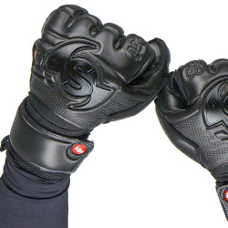 Sarung Tangan Kiper Selsport Wrappa Classic Black Pro Strap Black WRBEA