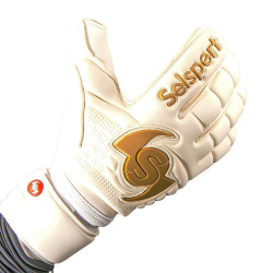 Sarung Tangan Kiper Selsport Wrappa Classic Gold Pro Strap White Gold WRGEA