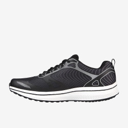 Sepatu Lari Skechers Go Run Consistent Fleet Rush Black Textile Synthetic White Trim 220035-BKW