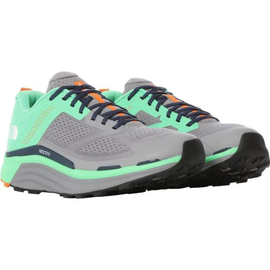 Sepatu Lari The North Face Vectiv Enduris Trail Meld Grey Chlorophyll Green NF0A4T3P32T1-7.5