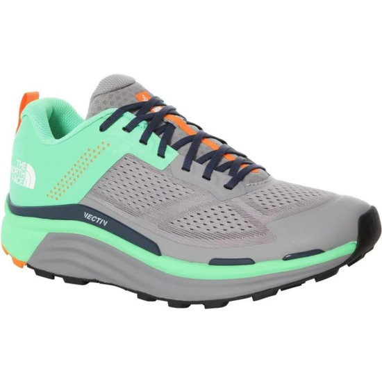 Sepatu Lari The North Face Vectiv Enduris Trail Meld Grey Chlorophyll Green NF0A4T3P32T1-7.5