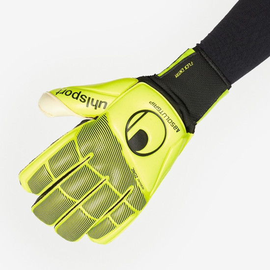 Sarung Tangan Kiper Uhlsport Absolutgrip Flex Frame Carbon Fluo Yellow Black 101121301