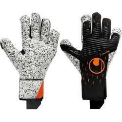 Sarung Tangan Kiper Uhlsport Speed Contact Supergrip+ Black White Fluo 101125801