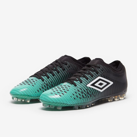 Sepatu Bola Umbro Velocita IV Pro AG Black White Marine Green 81390U-GXV