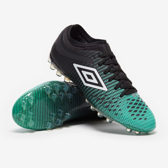 Sepatu Bola Umbro Velocita IV Pro AG Black White Marine Green 81390U-GXV