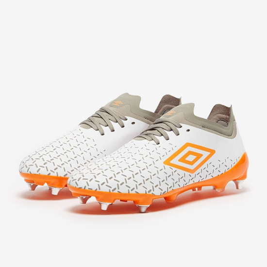 Sepatu Bola Umbro Velocita V Pro SG White Carrot Gray 81589U-JM9