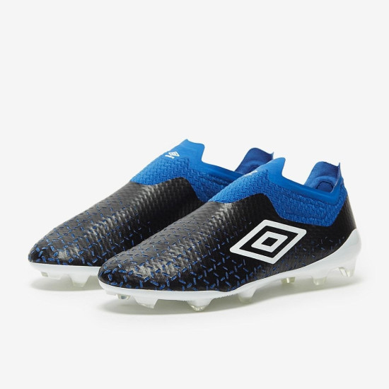 Sepatu Bola Umbro Velocita V Elite FG Black White Blue 81647U-JLQ